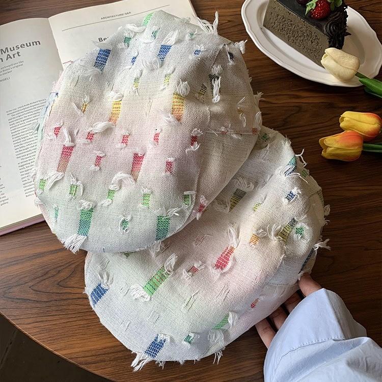 Embroidered Stylish Casual Beret Hat For Summer Spring Unisex Wide Brim Design