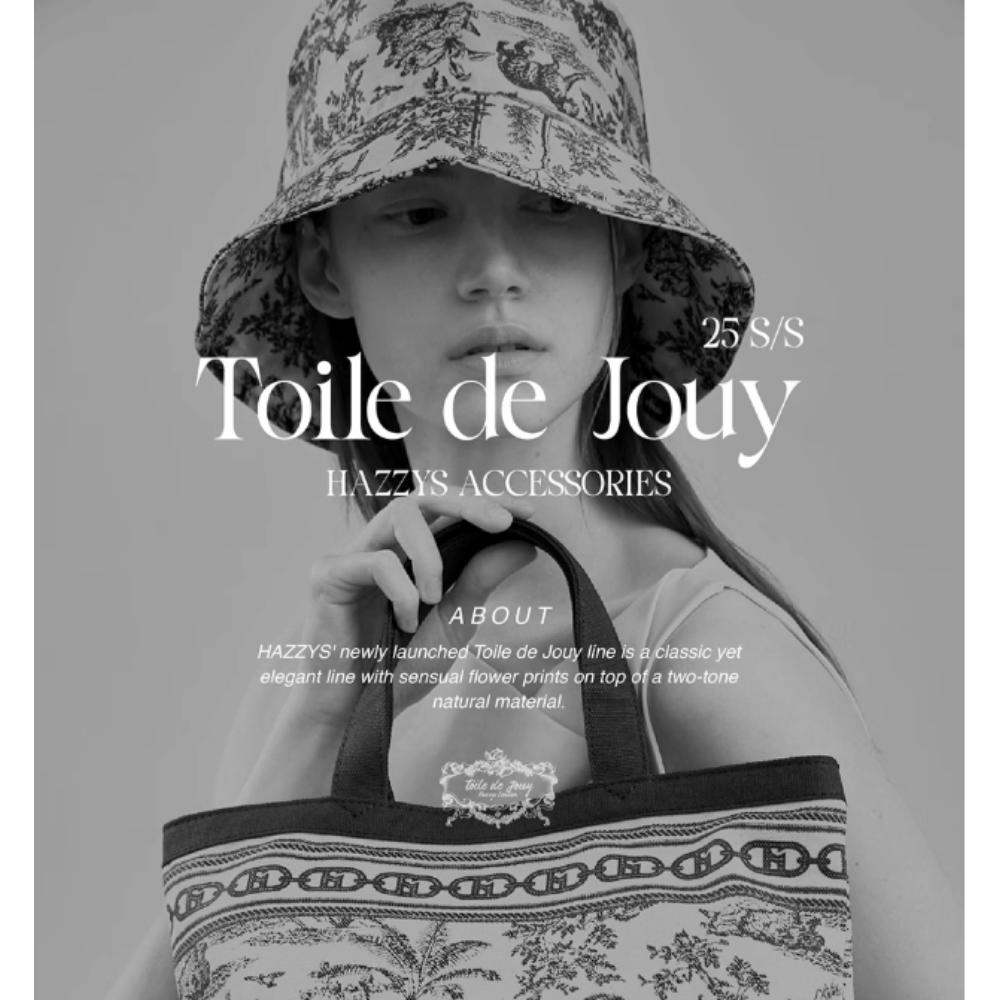 HAZZYS Toile De Jouy Beige Triangle Ring Silk Scarf