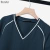 ZANZEA Women Short Sleeve Blouse and Shorts Summer Two Piece Suit Sets