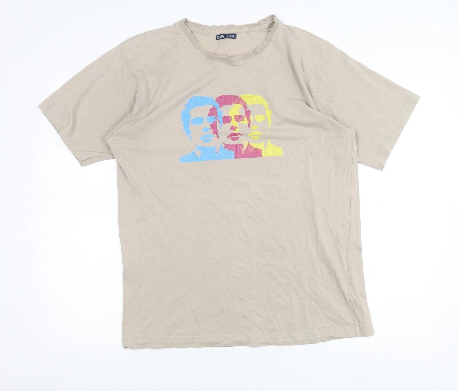 Cape Point Men s Beige Medium Graphic Art Print T-Shirt 4XL