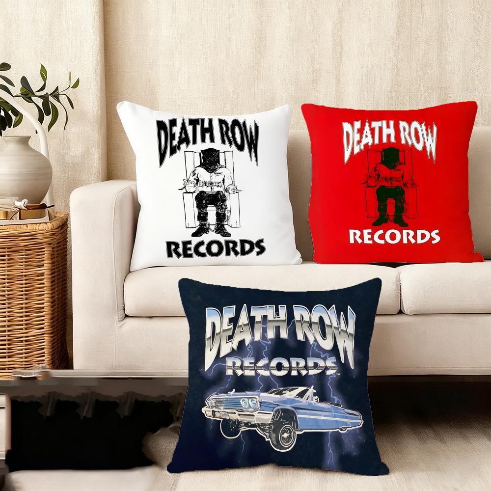 D-Death Row R-Records Label Cushion Cover Plush Fabric Soft Double-Sided Printed Sofa Warm Winter Home Child Gift Pillow Case