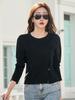 Women’s Slimming Round Neck Long-Sleeve T-Shirt for Spring/Autumn