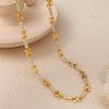 Fashion18K Gold Plated Stainless Steel X Link Cubic Zirconia Jewelry Set  Necklace and Bracelet  Jewelry
