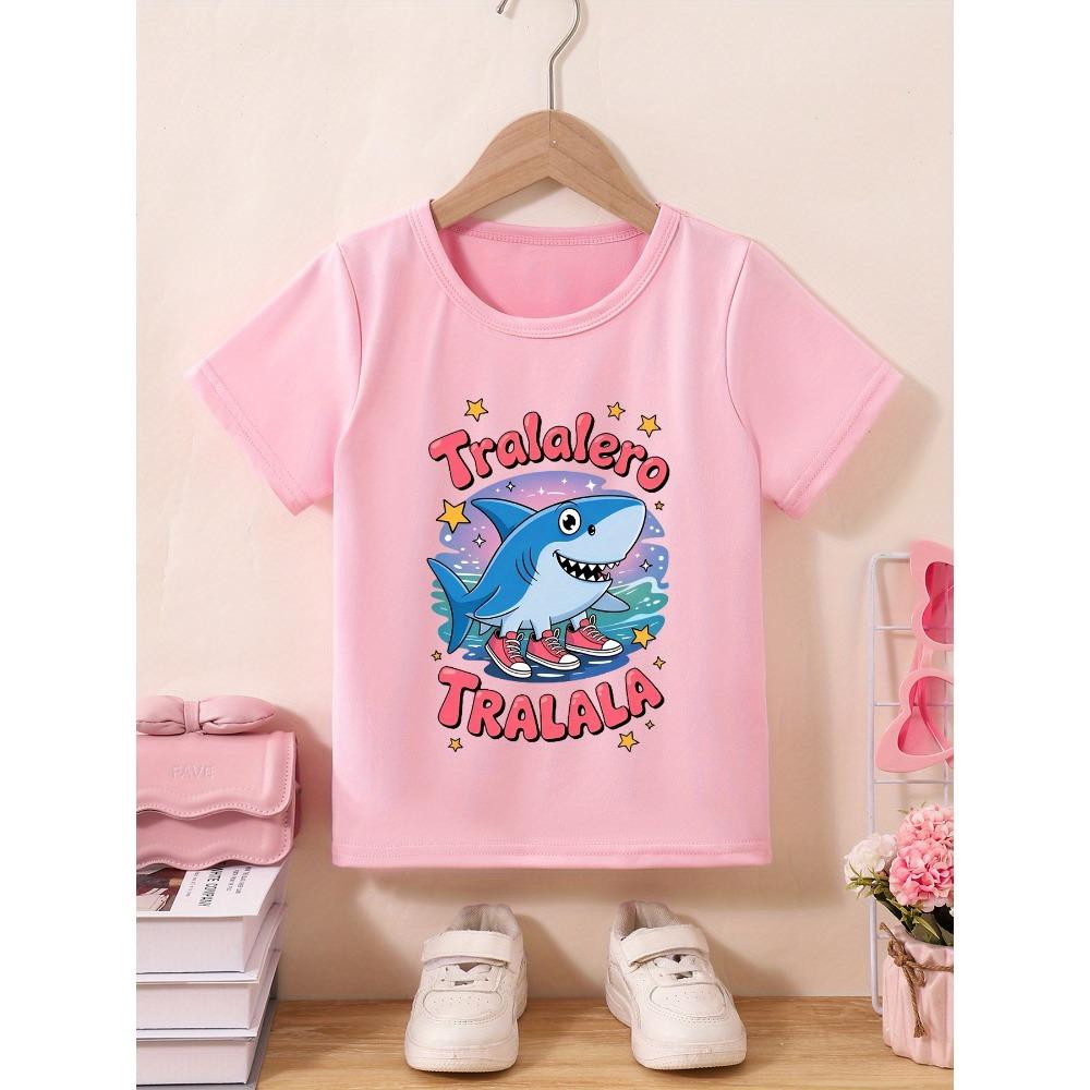 

Children s printed short-sleeved T-shirt, fashionable, round neck. 160