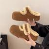 Retro plush shoes Velcro cotton shoes women's winter new flat-bottomed French casual warm and comfortable