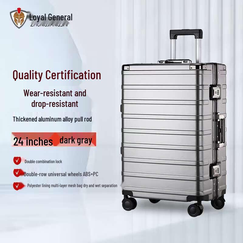 Zhong Jiang Shi 24-inch Aluminum Frame Spinner Suitcase