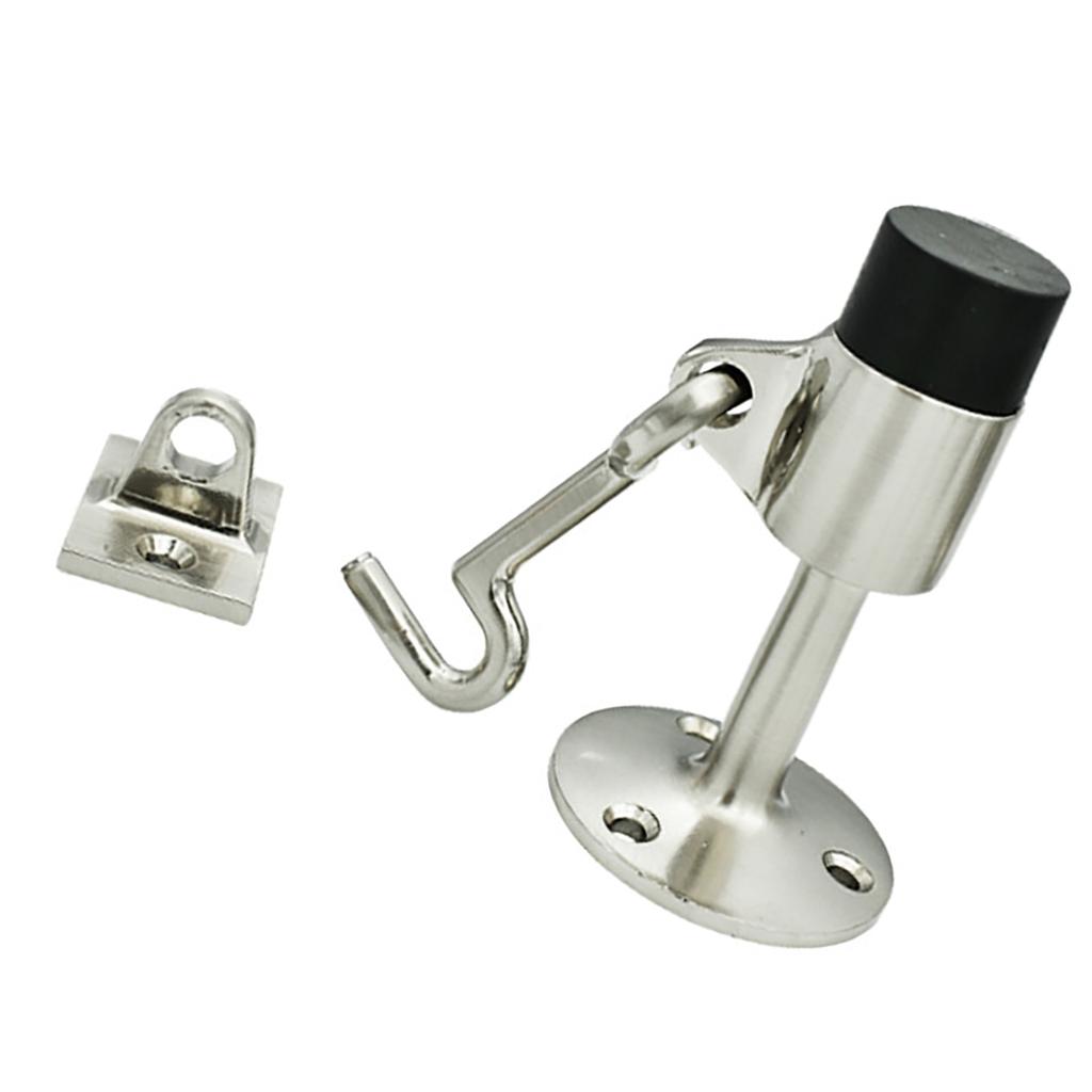 Zinc Alloy Door Stopper Heavy Duty Safety Doorstops Catch Holder with Hook Wall Mounted Door Stopper for Home Office
