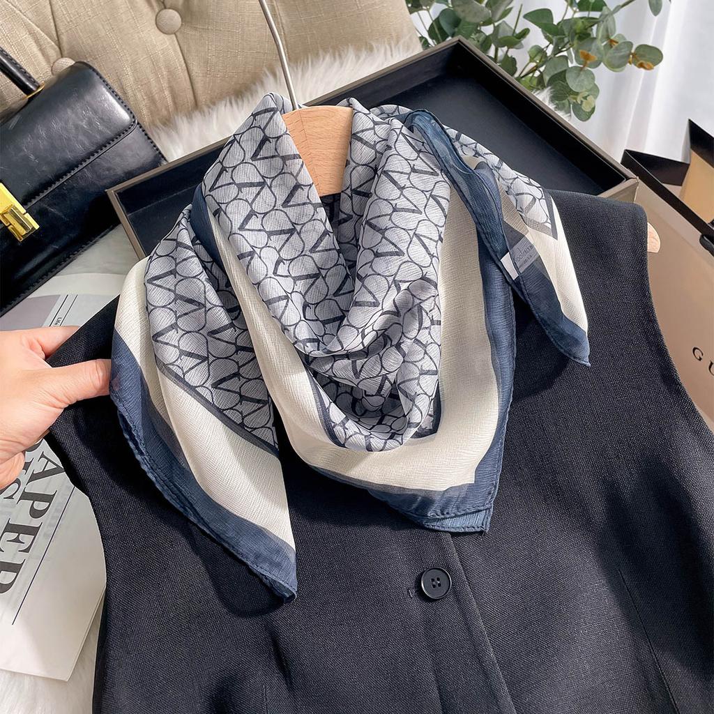 70cm Square Women's Scarf 1 PC Satin Bandanna Bag Scarf Head Band Fashion Print Hair Shawl Wrap Female Neckerchief Hijab