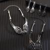Skeleton Gothic Punk Accessory Set With Metal Bones And Pumpkin Skull For Cosplay Costumes