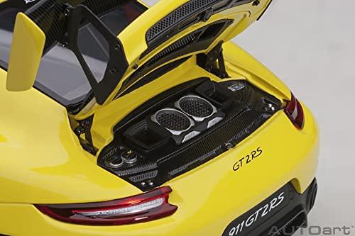 AUTOart 1/18 Scale Porsche 911 (991.2) GT2 RS Weissach Package Yellow/Carbon Black Finished Model 78172