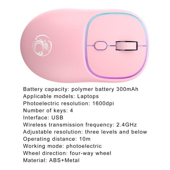 iMICE 7 4 Charging DPI Adjustable Buttons Type-C Luminescent Rechargeable Wireless Mouse 2.4G