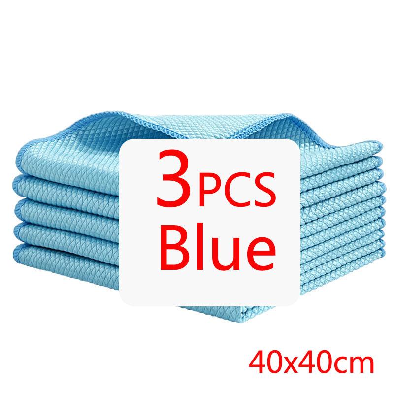 40x40cm Microfiber Glass Cleaning Cloth Reusable Lint Free Cloths Stainless Steel Windshield Shower Window Cleaning Cloth