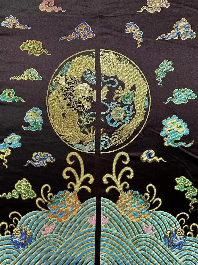 100x150cm Phoenix Tibetan Satin Imitation Brocade Fabric DIY Cheongsam Dress Fabric Double Phoenix Butterfly Dress Fabric