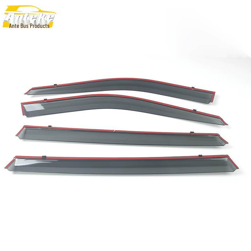 Fits 22 Highlander Rain Guards - 3D Stainless Steel Sun Visor Trim Decoration Stickers