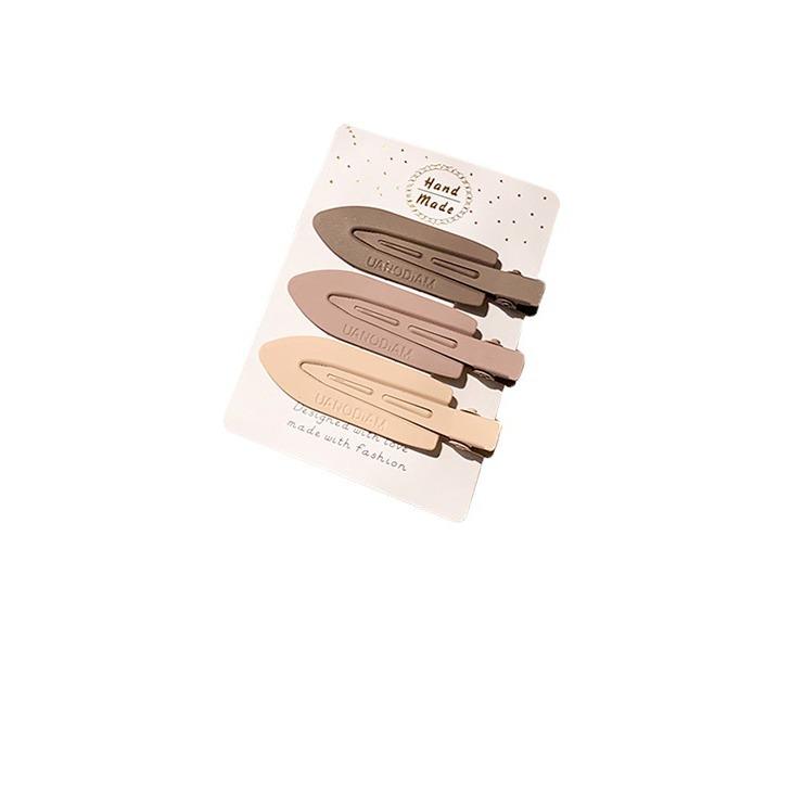 Set of 3 Gradient Coffee & Candy Color Duckbill Hair Clips - European & American Style