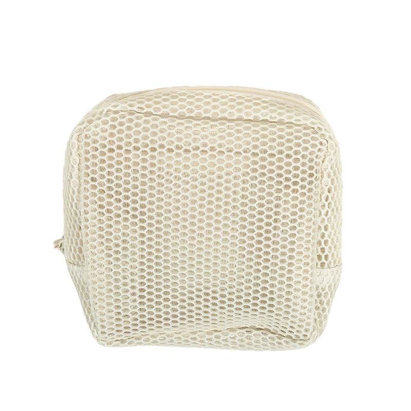 Women Large Capacity Cosmetic Bags Portable Mesh Makeup Bag Lipstick Sanitary Cotton Storage Bag For Ladies