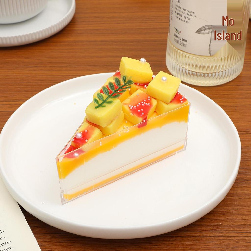 PU Fruit Cake Slice Model - Dessert Cream, Pudding, and French Mousse Display