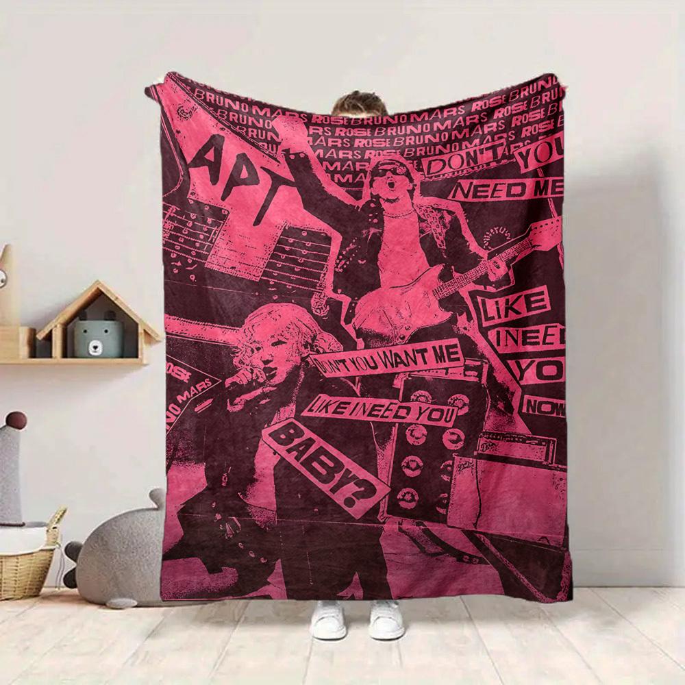 1 ks růže, APT deka, přehoz na pohovku, postel, cestování, kempování, obývací pokoj,