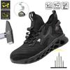 Mens Safety Shoes With Steel Toe Waterproof Boots Puncture Proof Anti-Smash Men Outdoor Work Sneakers Construction Work Shoes
