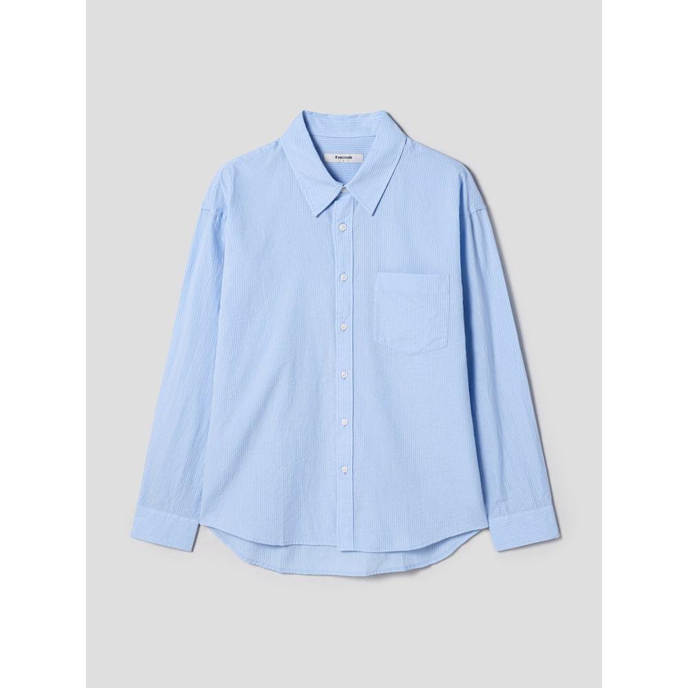 8Seconds Textured Striped Shirt Sky Blue Sky Blue/M