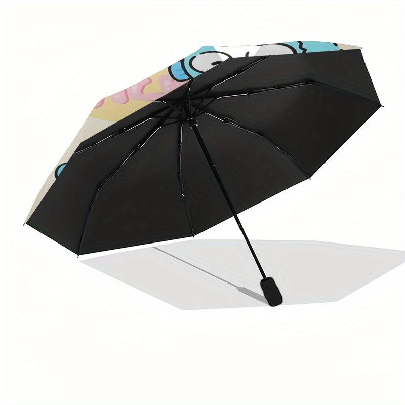 HangYodon Automatic Folding Umbrella-Simple 8-Rib Design, Bright Cartoon Pattern, Durable Iron Frame, Suitable For Travel, Outdoor, Beach-Cu