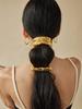Uworld Irregular Golden Stainless Steel Hammered Double Arch Pony for Women Gold Color Band Daily Jewelry Hair Accessories Gift
