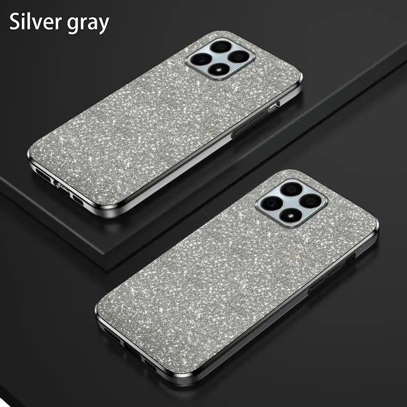 

Honorx8 X6s 90lite Роскошный чехол с градиентным блестящим покрытием для Huawei Honor 90 70 Lite X8 4g 5g X6 женский мягкий силиконовый чехол на заднюю панель Honor X8 4g чёрный