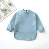 Solid Color Baby Bibs with Long Sleeves Waterproof Children's Feeding Apron Bib for Boys Girls Easy Clean Toddler Art Smocks