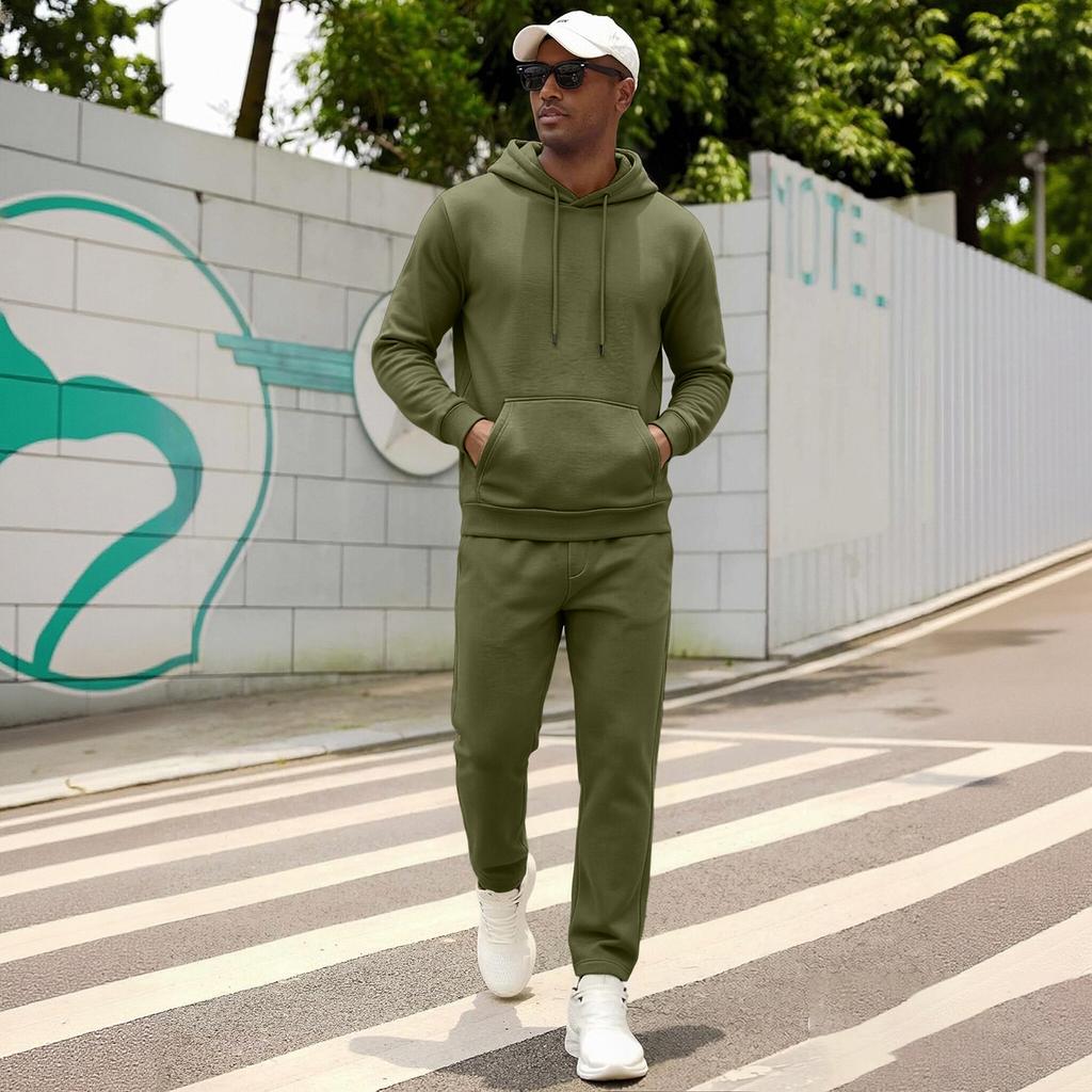 Men's Plus Size Oversized Hoodie and Sweatpants 2 Piece Set Casual Outfit