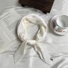Crumpled rhombus silk scarf high-end new solid color versatile silk scarf neck small scarf streamer scarf shawl