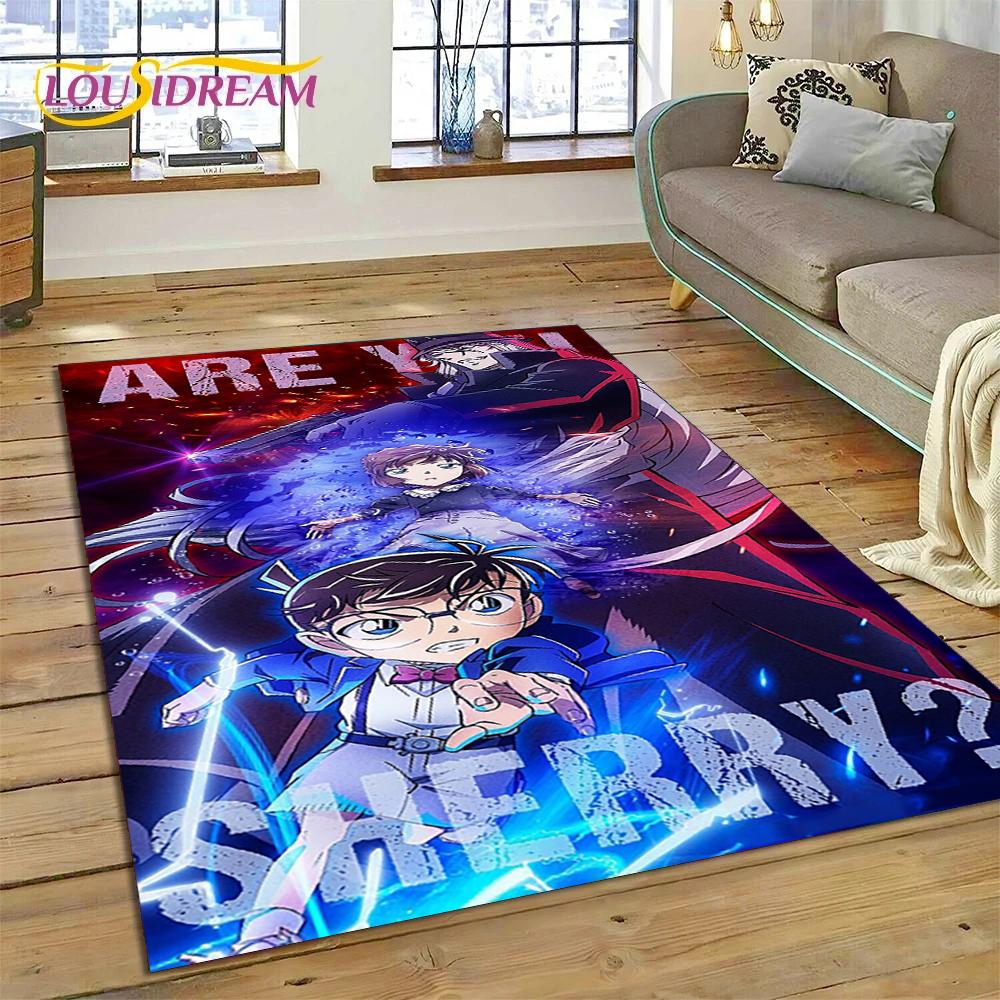 Anime Detective Conan Cartoon Rug Carpet for Living Room Bedroom Home Decor,Floor Mat Non-slip Decoration for Sofa Doormat Gift