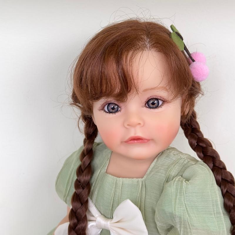 22Inch Reborns Baby Doll Silicone Full Body Toddler Girl Realistic Cute Waterproof Doll with Clothes and Accessory