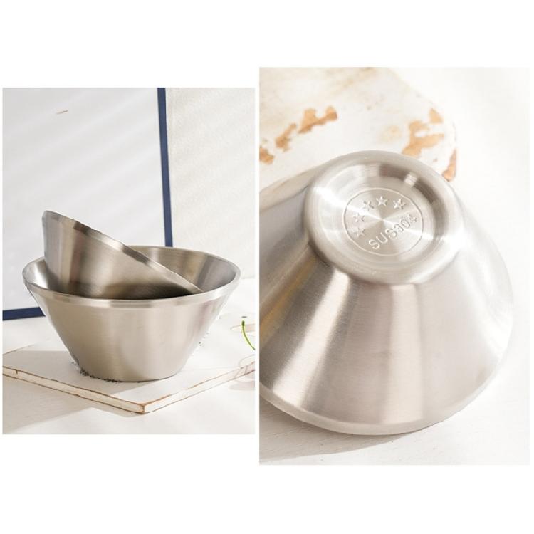 Double Wall Insulated Metal Soup Bowl Kitchen Serving Bowl V Shape Mixing Salad Bowl Dessert Cups Food Container