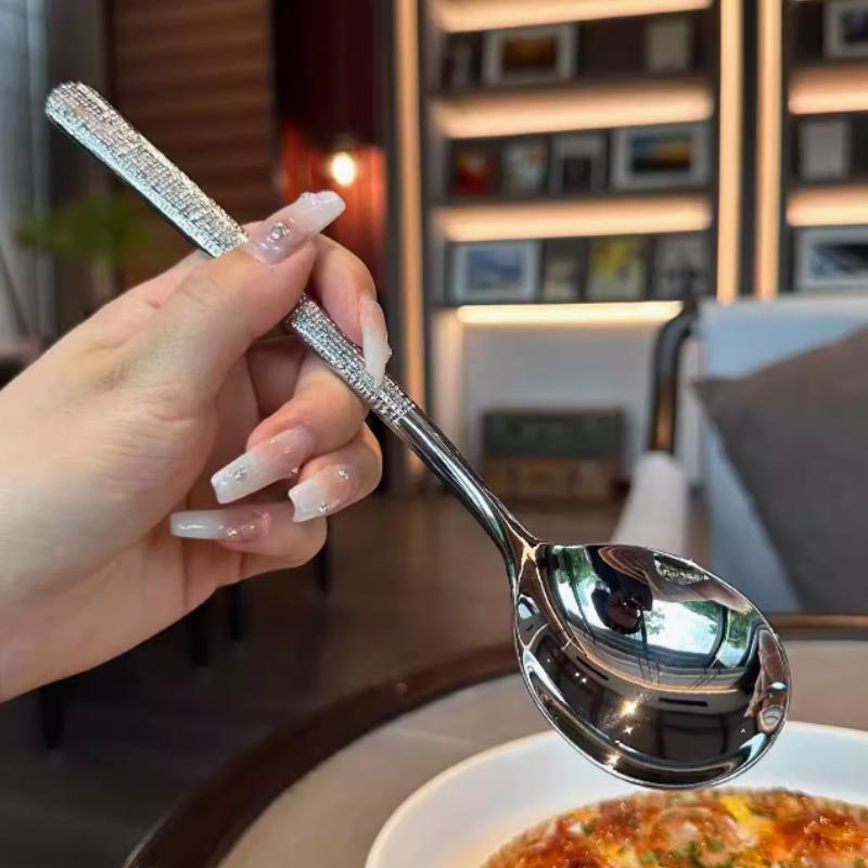 316 Stainless Steel Thick Spoon Creative 21.2cm Hotel Hot Pot Spoon Spoon, Essential Tool for Home Kitchen