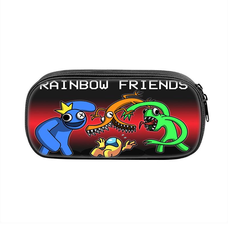 Rainbow Friends Cartoon Pencil Case With Durable Nylon Material Large Capacity School Storage