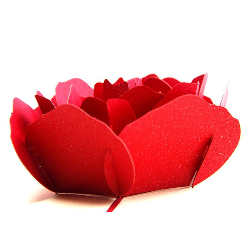 3D Handmade Rose Card for Qixi Festival, Teacher's Day, Wedding