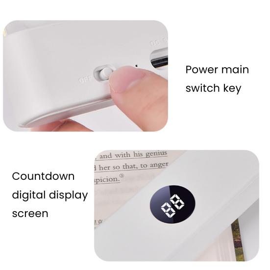 Rechargeable LED Page Reading Light USB Book Lamp with Dimmable Color Temperature & Timer Ultra-Thin Design for Night Reading Student Bedside Lamp