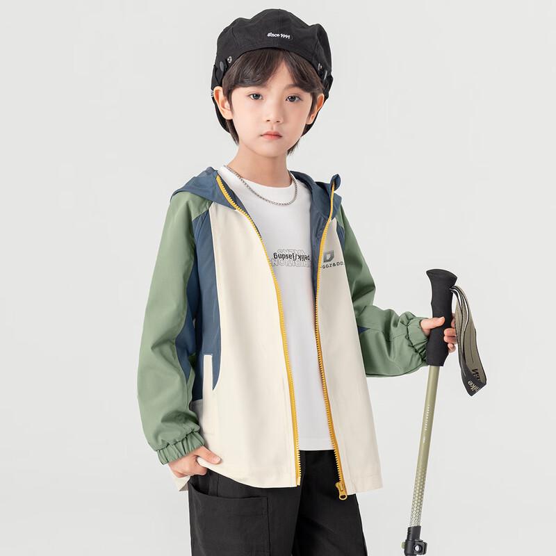 Duoduojia Boys' Color-Blocked Hooded Softshell Jacket