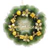 Christmas Wreath for Front Door Artificial Pine Needle Wreath with Balls Bows Flowers Merry Christmas Hanging Decor for Home Wall Window Porch Indoor