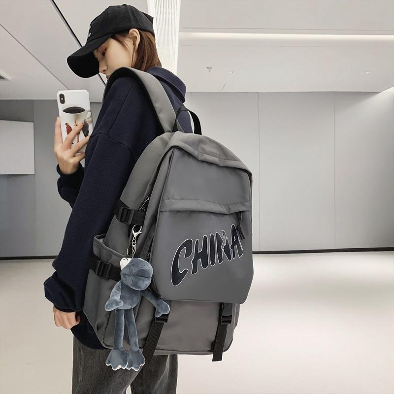 

Школьный рюкзак женский для старшеклассниц и студенток колледжа, новый нейлоновый рюкзак, женский рюкзак для поездок на работу, большой вместимости, парный рюкзак серый