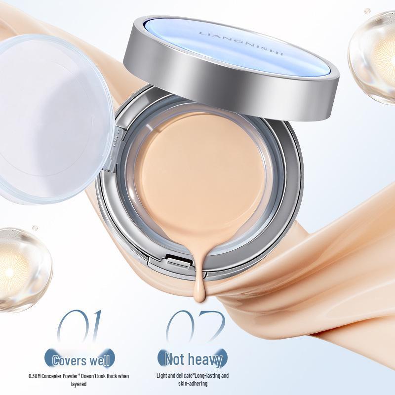 Liang Ni Shi Hydrating Concealing Foundation Cream: Moisturizing, Oil-Control, Natural Look, Clear Finish.