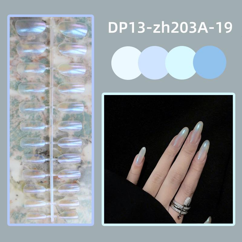 24pcs/set Pearl Glitter Fake Nail Strips Nail Stickers DIY Finished Wearable Manicure