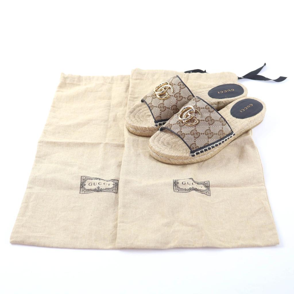 Excellent GUCCI Sandals GG Marmont espadrilles beige GG canvas Women 35 620120 Used