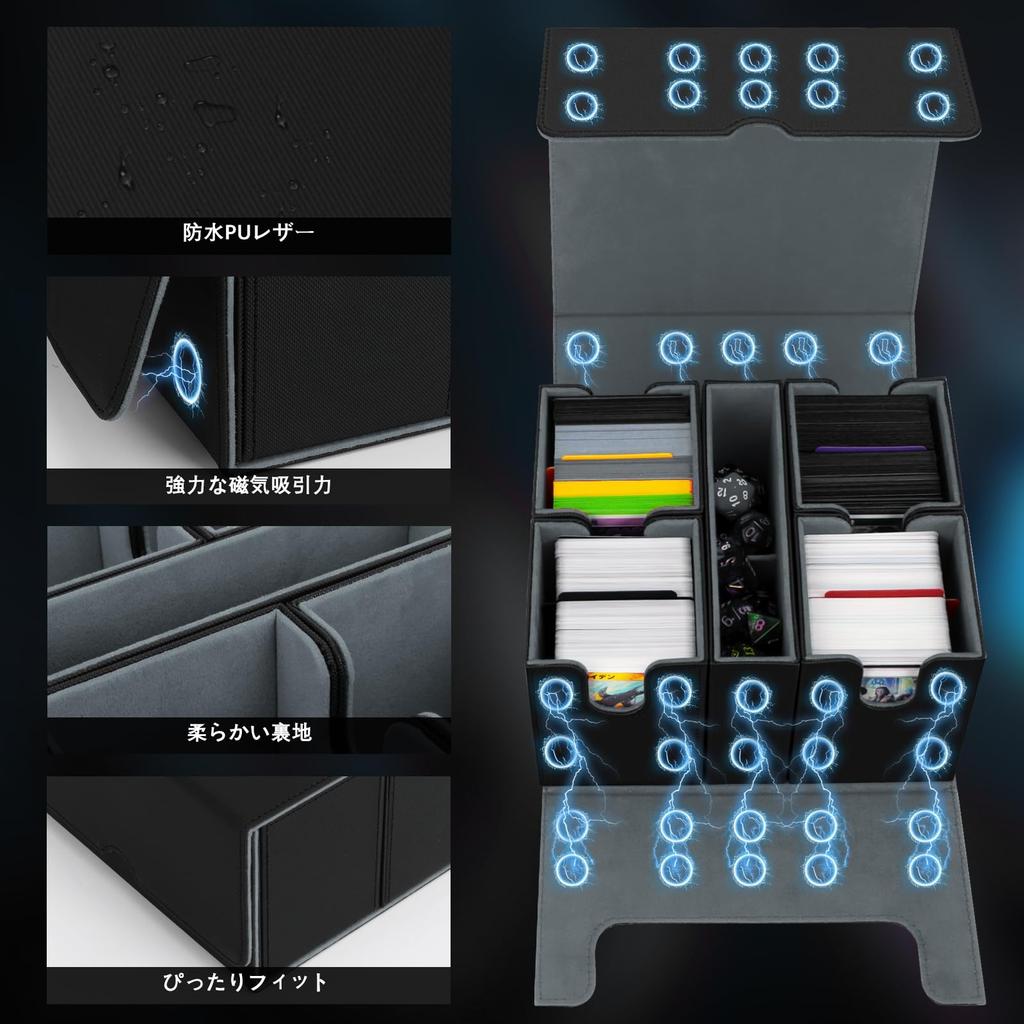 Estuche de almacenamiento AOBOPLE 5 en 1 mejorado con separación de cuero PU para cartas coleccionables, 4 cajas pequeñas para cartas y dados de gran capacidad, 4 colores compatibles con béisbol