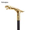 Bastón dorado de lujo con cola de leopardo para caminar, bastón decorativo para fiesta, bastón elegante con perilla para caminar, 93cm