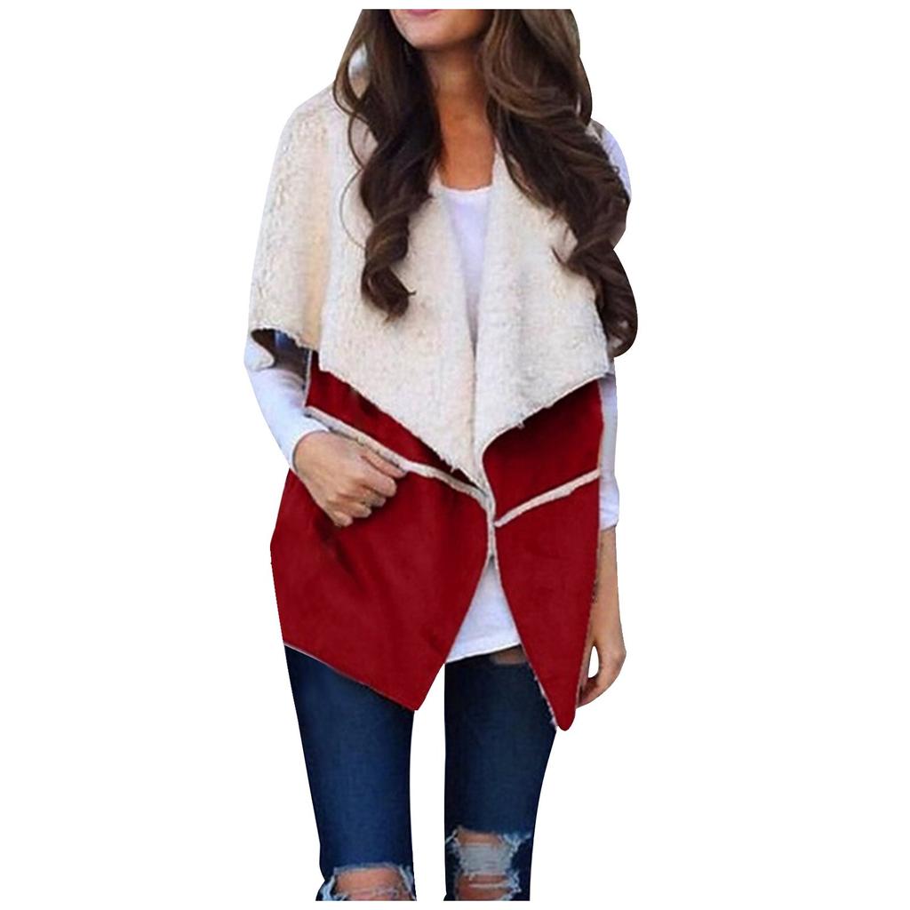 Womens Vest Winter Warm Hoodie Outwear Casual Coat Faux Zip Up  Jacket
