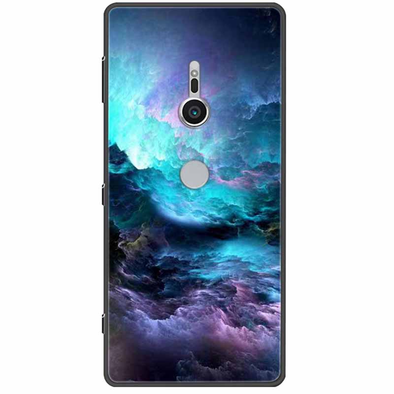 Cute Paint Cover For Sony Xperia XZ3 XZ2  XZ1 XA2 XA1 Ultra Plus Compact Premium Case Black Silicone TPU Coque Shockproof Capa