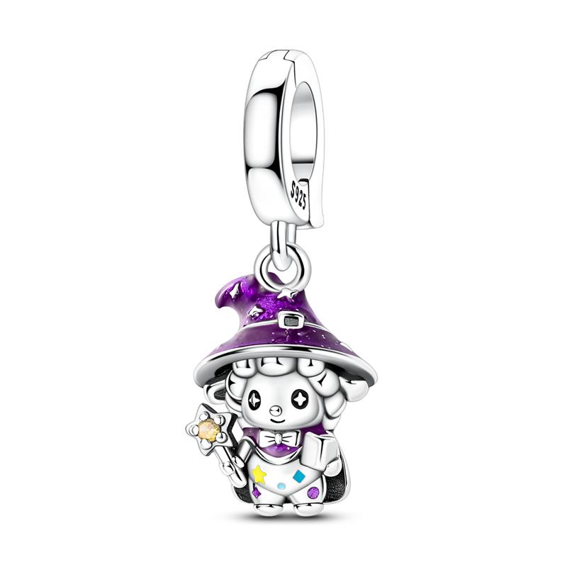925 Silver Cartoon Doll Theme Series Pendants Bear Piggy Wizard Dwarf Charms Fit Original Bracelet Necklace Jewelry