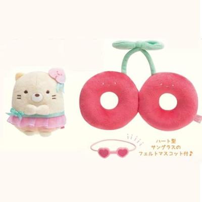 [Exklusiv im Sumikko Gurashi Shop] [Penpen Fruits Vacation] Plüschtier Handtellergroßes Plüschtier-Set (Katze & Kirsche Float)