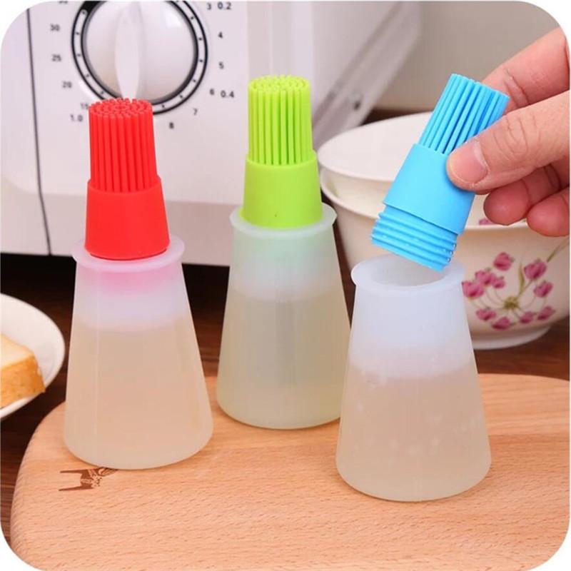 NEW Portable Oil Bottle Barbecue Brush Silicone Kitchen bbq Cooking Tool Baking Pancake Barbecue Camping Accessories Gadgets
